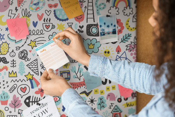 Cork memo board Picture sketches