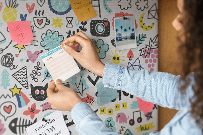 Cork memo board Picture sketches