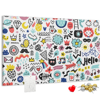 Cork memo board Picture sketches