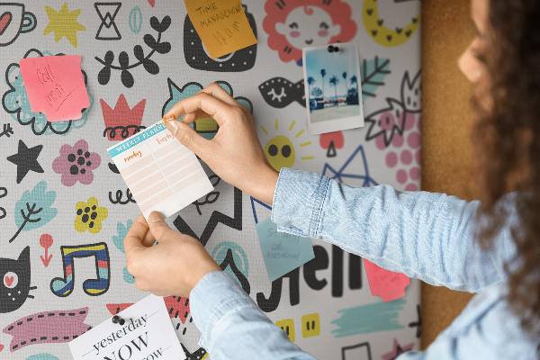 Cork memo board Picture sketches