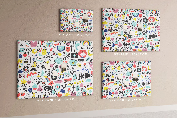 Cork memo board Picture sketches