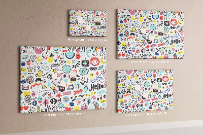 Cork memo board Picture sketches