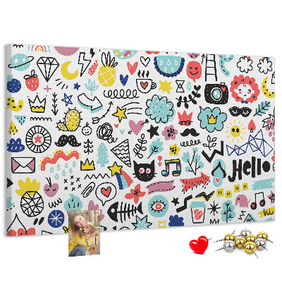 Cork memo board Picture sketches