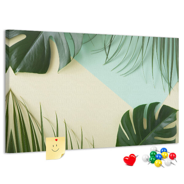 Cork display board Monstera leaves