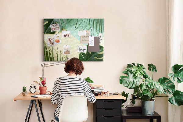 Cork display board Monstera leaves