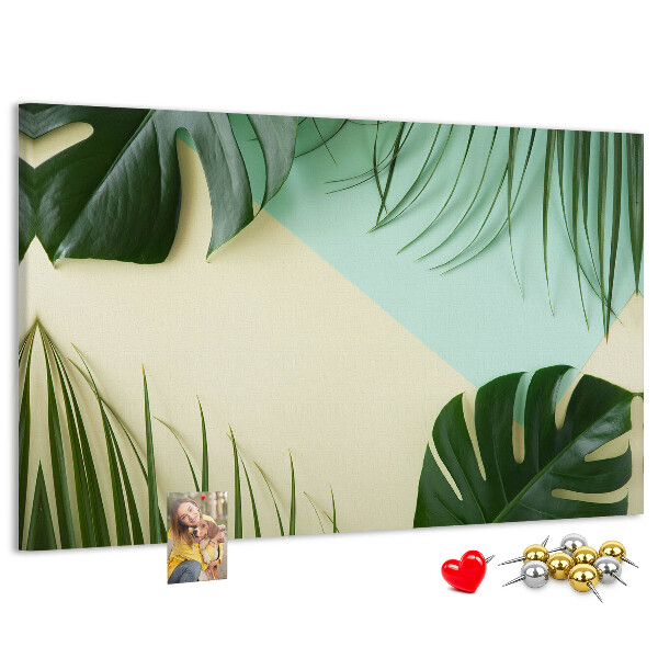 Cork display board Monstera leaves