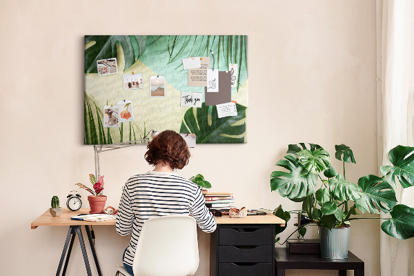 Cork display board Monstera leaves
