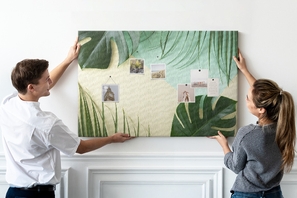 Cork display board Monstera leaves
