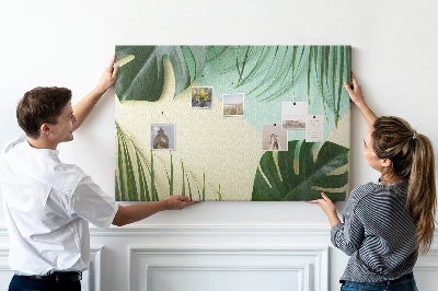 Cork display board Monstera leaves