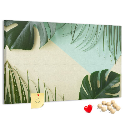 Cork display board Monstera leaves