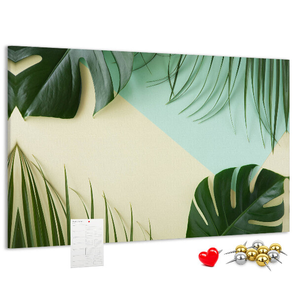 Cork display board Monstera leaves