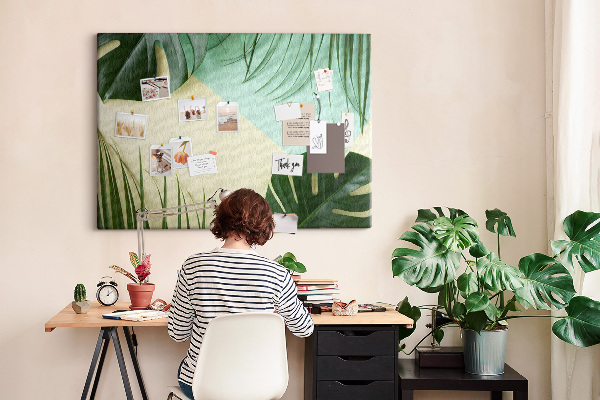 Cork display board Monstera leaves