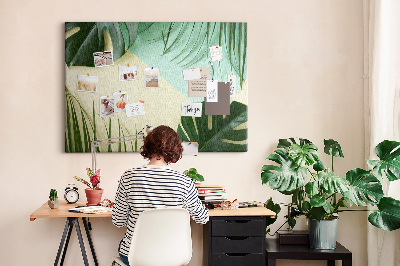 Cork display board Monstera leaves
