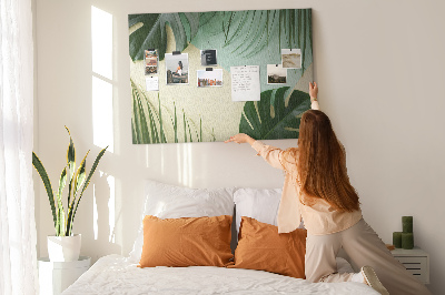 Cork display board Monstera leaves