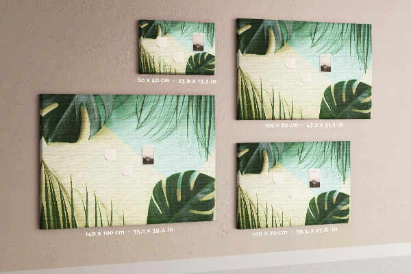Cork display board Monstera leaves