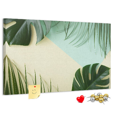 Cork display board Monstera leaves