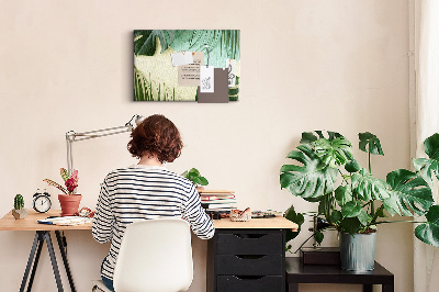 Cork display board Monstera leaves