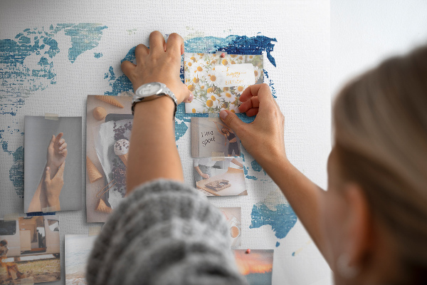 Cork memo board World map