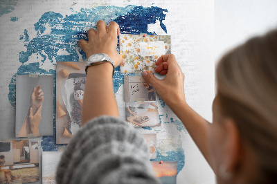 Cork memo board World map
