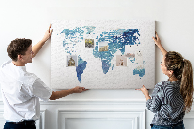 Cork memo board World map