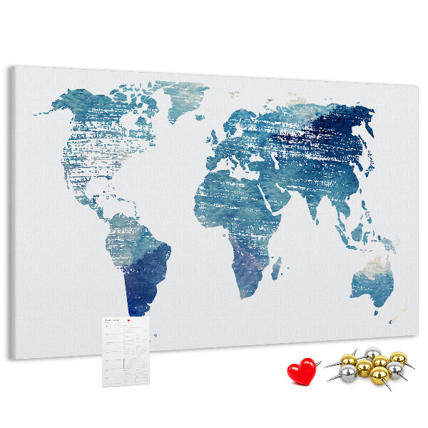 Cork memo board World map