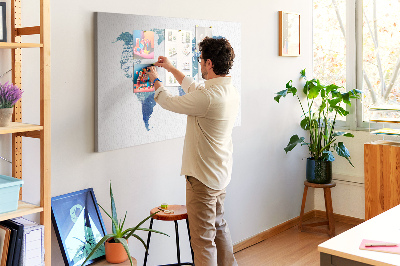 Cork memo board World map