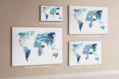 Cork memo board World map