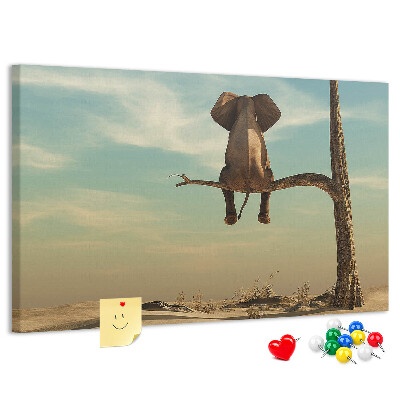 Cork display board Elephant on a tree