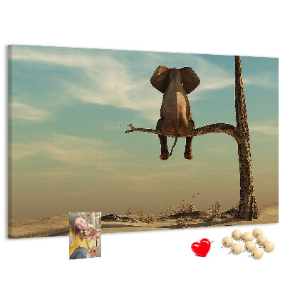 Cork display board Elephant on a tree