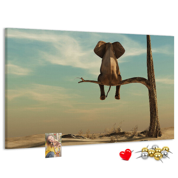 Cork display board Elephant on a tree