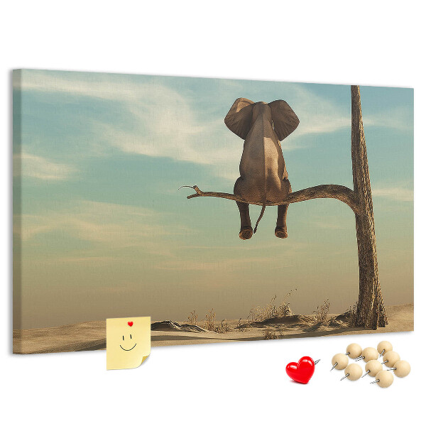 Cork display board Elephant on a tree