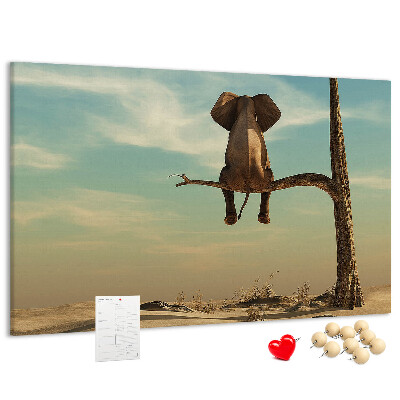 Cork display board Elephant on a tree