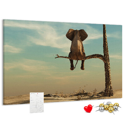 Cork display board Elephant on a tree