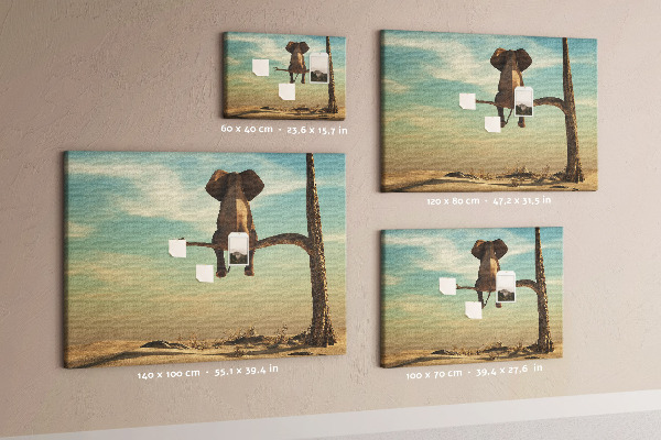Cork display board Elephant on a tree