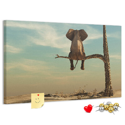 Cork display board Elephant on a tree