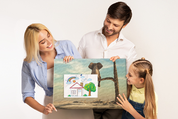 Cork display board Elephant on a tree