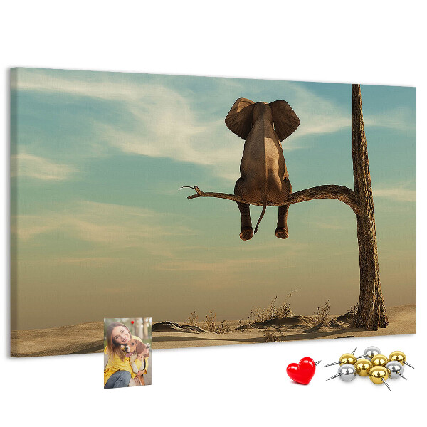 Cork display board Elephant on a tree