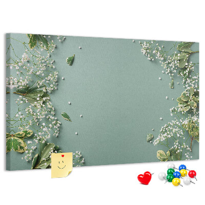 Cork memo board Delicate flowers