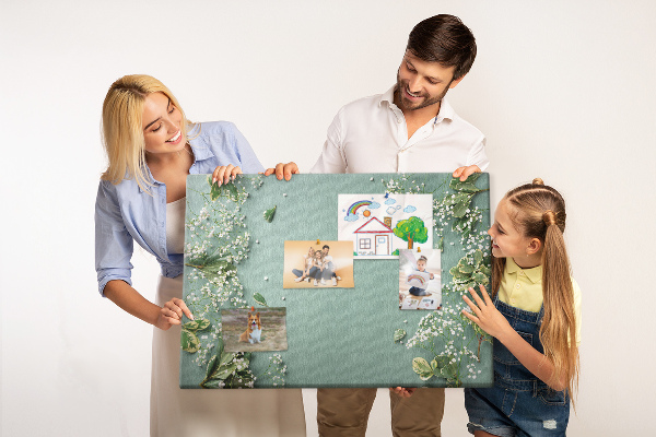 Cork memo board Delicate flowers