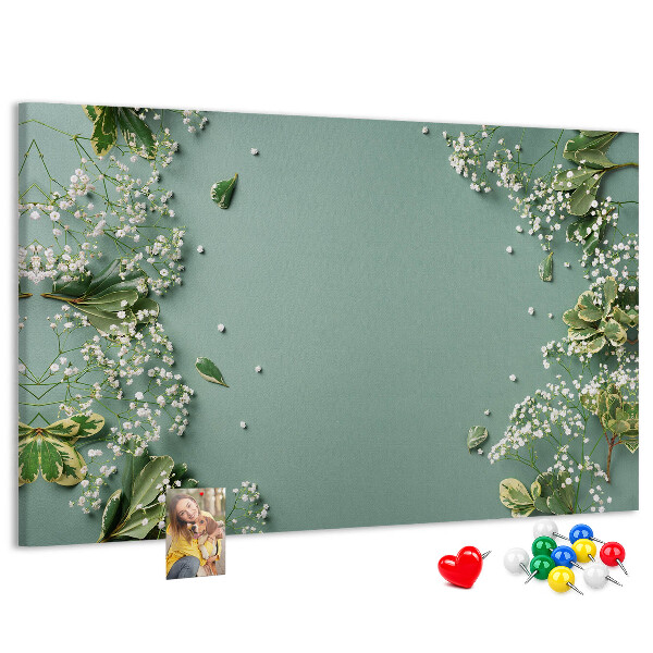 Cork memo board Delicate flowers