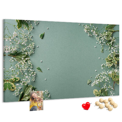 Cork memo board Delicate flowers