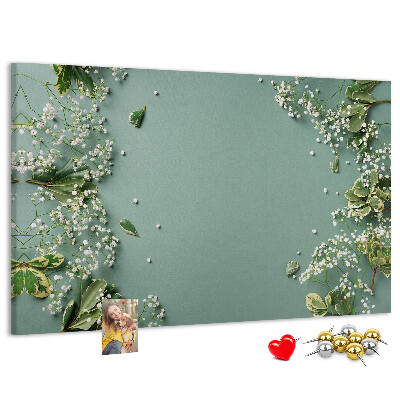 Cork memo board Delicate flowers