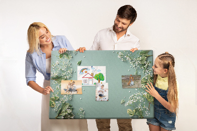 Cork memo board Delicate flowers