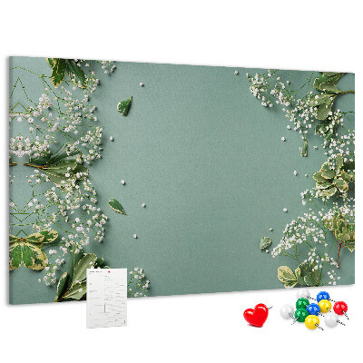 Cork memo board Delicate flowers
