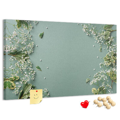 Cork memo board Delicate flowers