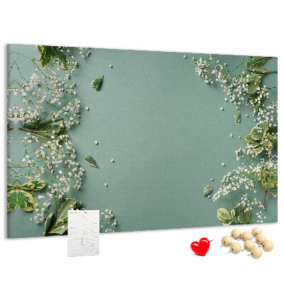Cork memo board Delicate flowers