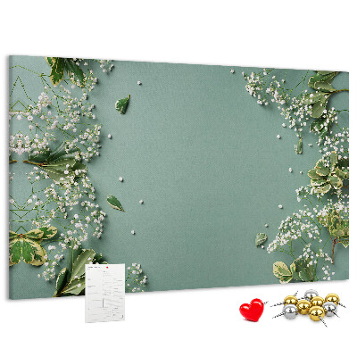 Cork memo board Delicate flowers