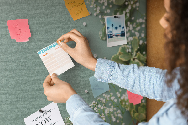 Cork memo board Delicate flowers