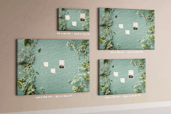 Cork memo board Delicate flowers