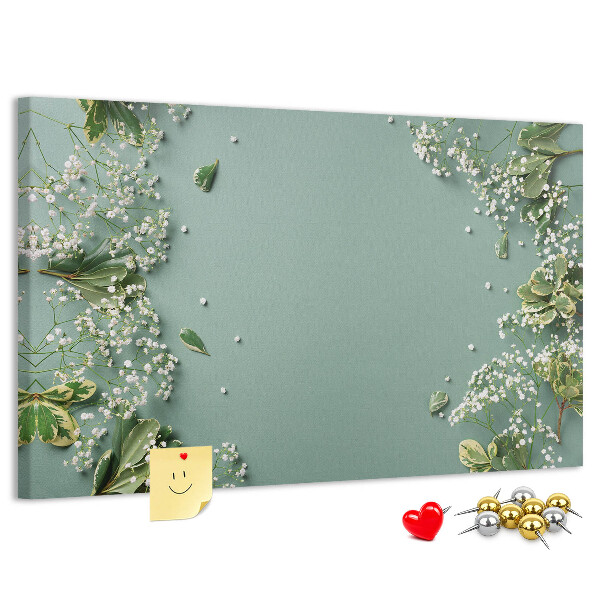 Cork memo board Delicate flowers